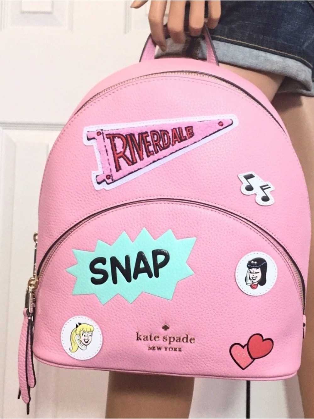 Kate spade Pink Patchwork Mini Backpack with Matching Wallet
